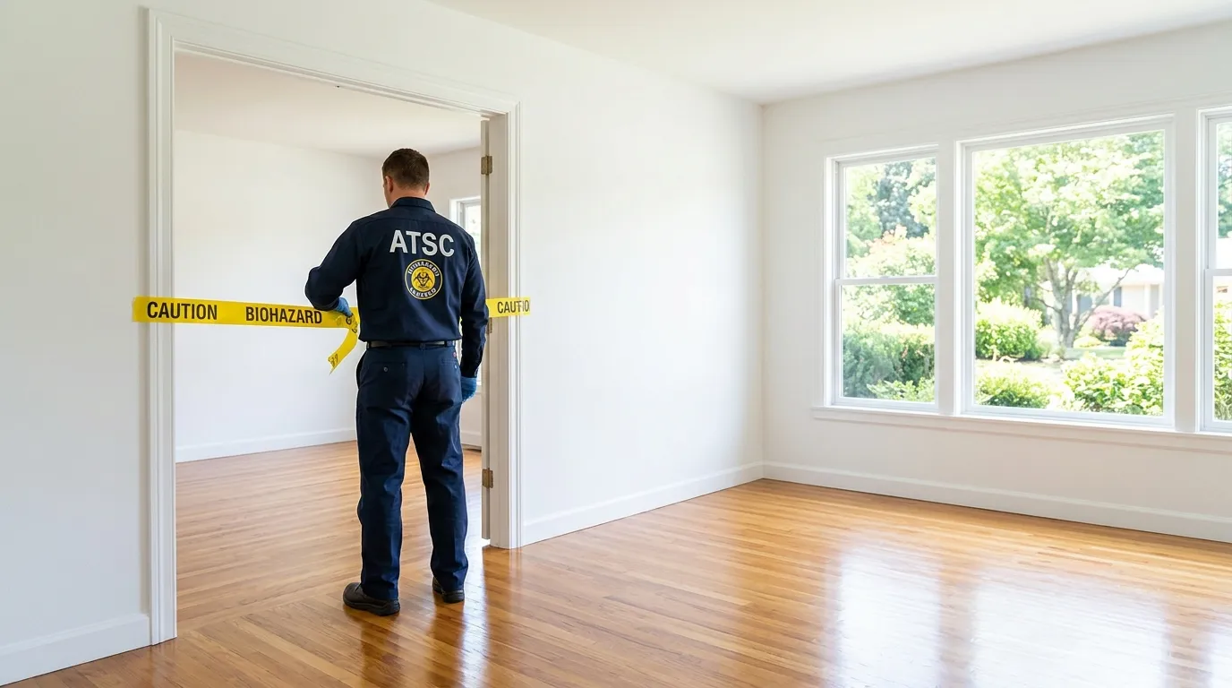 Certified biohazard cleanup crew performing Trauma Scene Cleanup in Cherry Hill